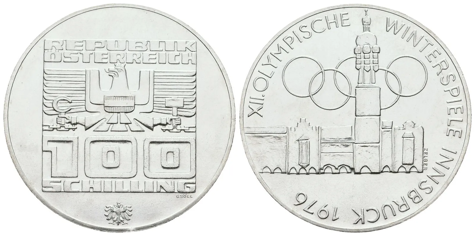 Rakousko, 100 Schilling 1976 - ZOH