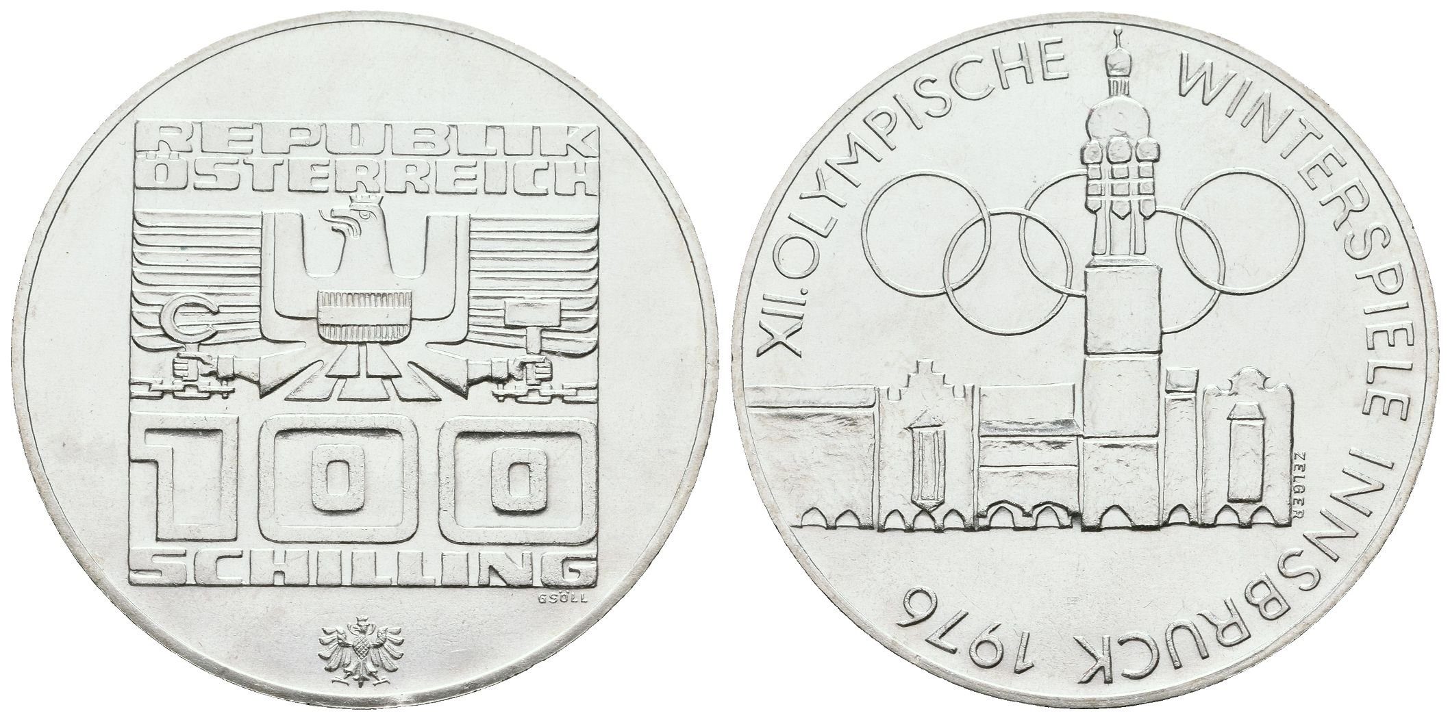 Rakousko, 100 Schilling 1976 - ZOH