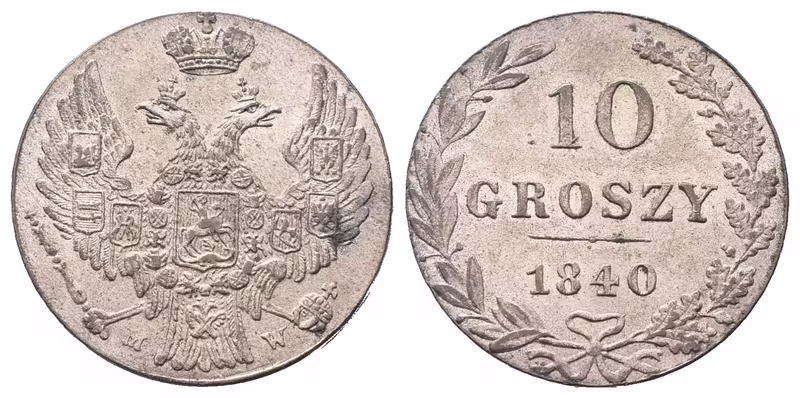 Rusko, 10 Grošů 1840 MW