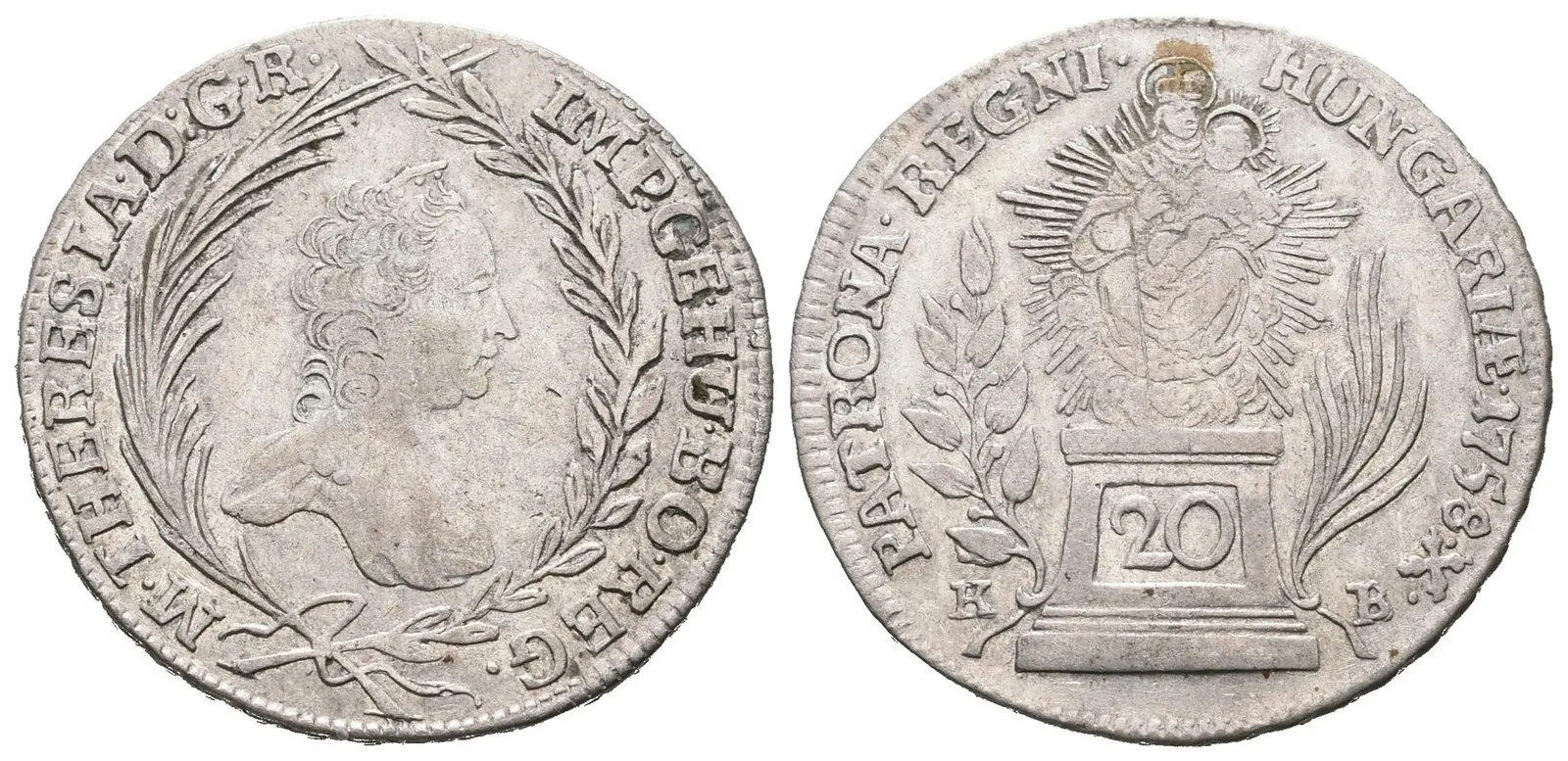 Marie Terezie, 20 Krejcar 1758 KB