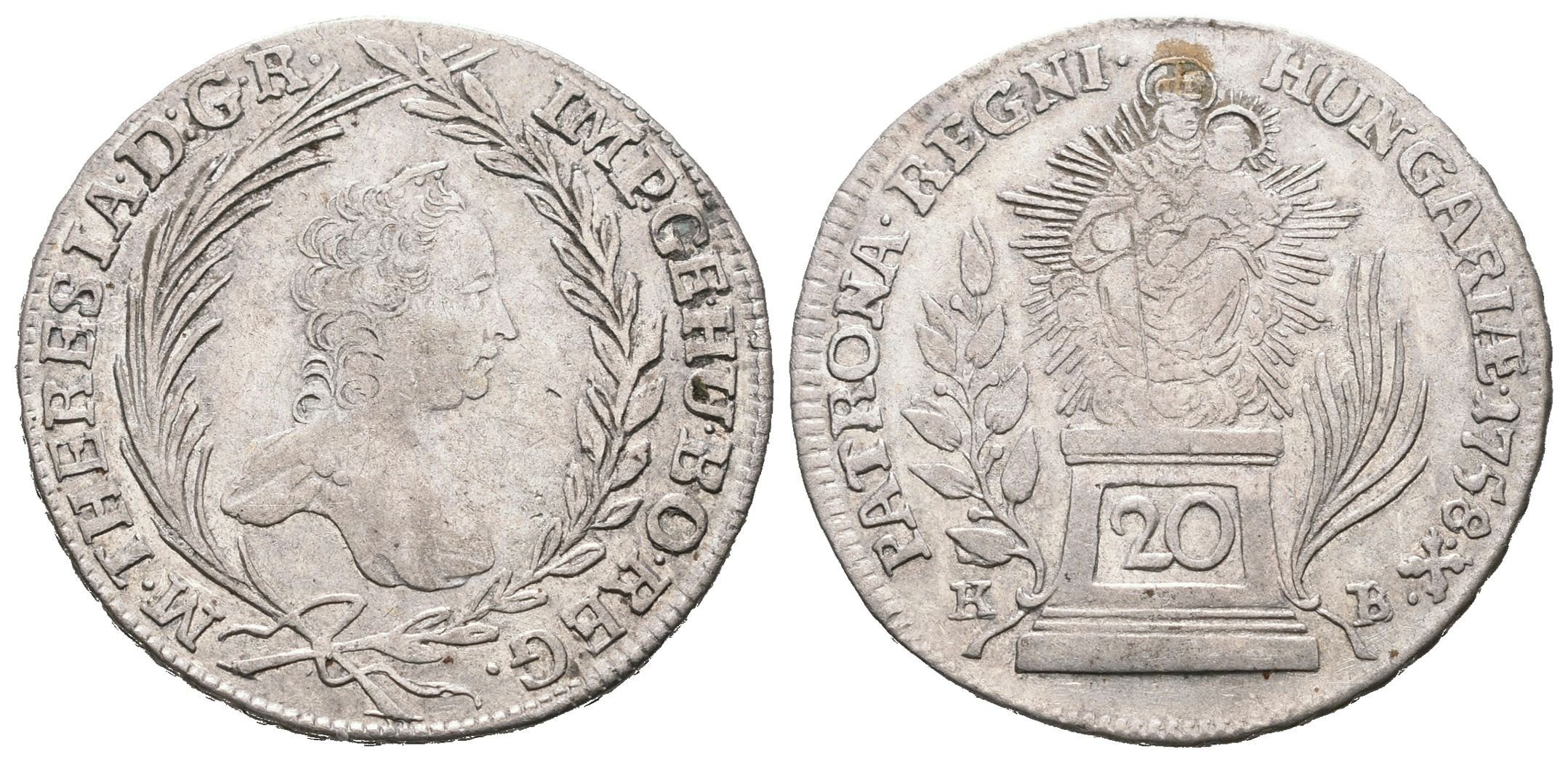 Marie Terezie, 20 Krejcar 1758 KB