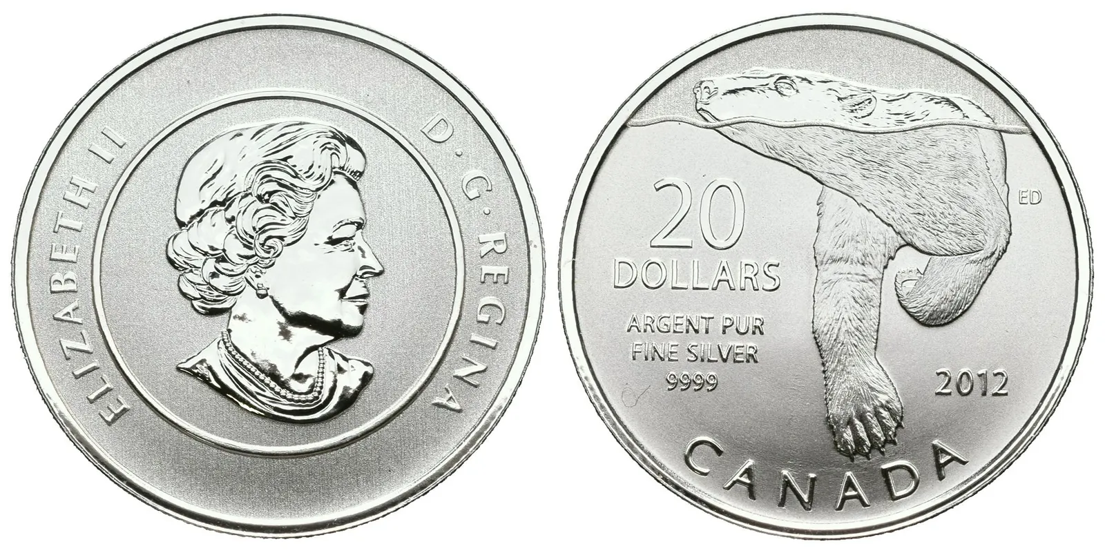 Kanada, 20 Dollars 2012 - Medvěd lední