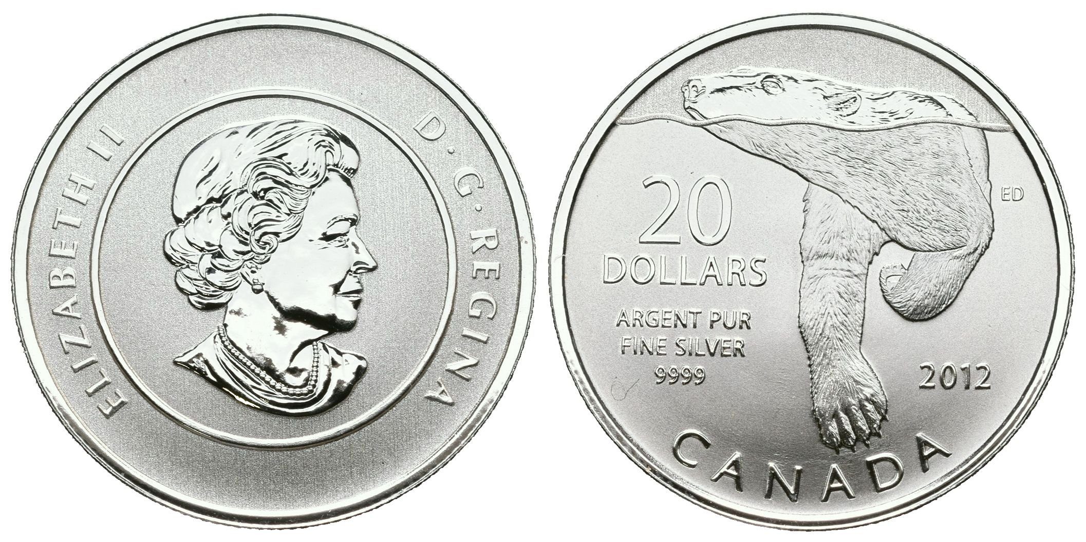 Kanada, 20 Dollars 2012 - Medvěd lední