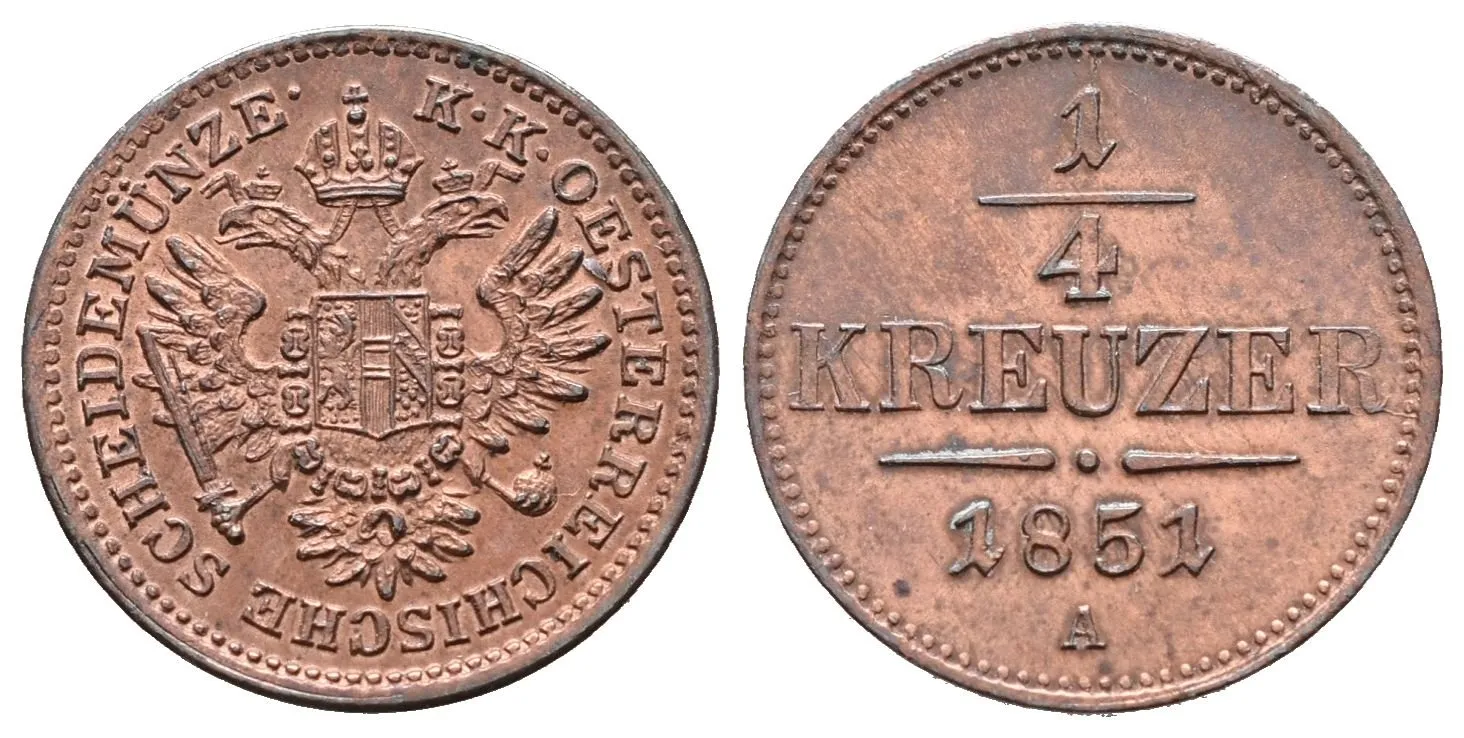 1/4 Krejcar 1851 A