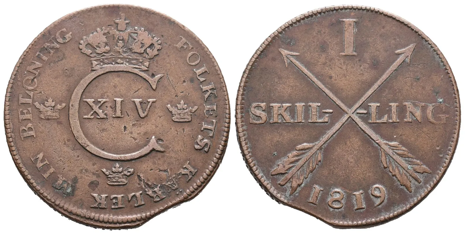 Švédsko, 1 Šilink 1819