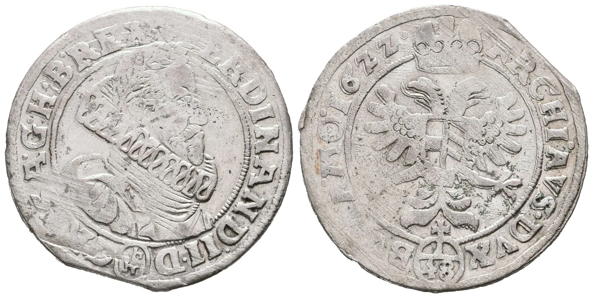 48 Krejcar 1622 HP, Brno-Pecz, Hal.859, pěkná zachovalost, vady střížku a rysky, — 1