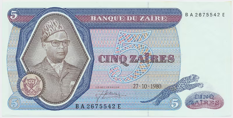 Zaire, 5 Zaires 1980, P.22b