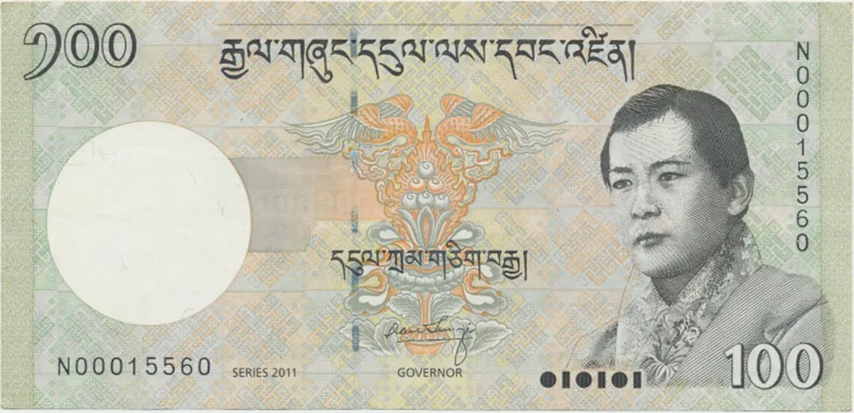 Bhútán, 100 Ngultrum 2016-2015, P.32b