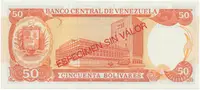 Venezuela, 50 Bolivares 1998, anulát - ESPECIMEN SIN VALOR, P.65gs - fotografie 2