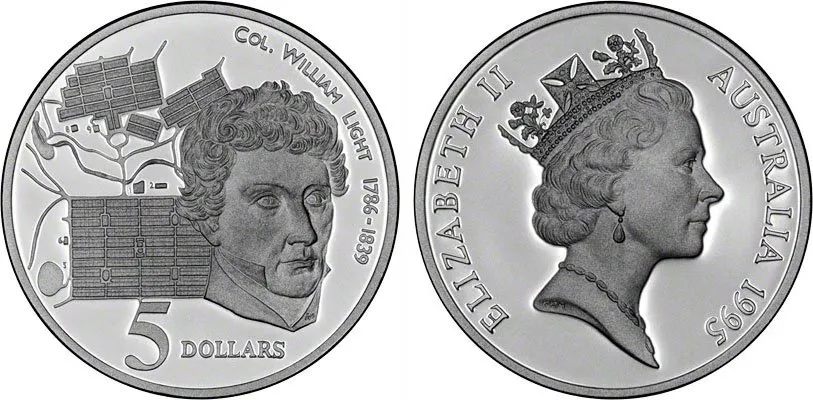Austrálie, 5 Dollars 1995 - Wiliam Light
