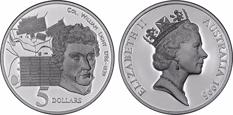 Austrálie, 5 Dollars 1995 - Wiliam Light