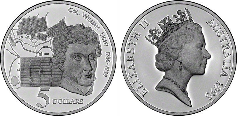 Austrálie, 5 Dollars 1995 - Wiliam Light
