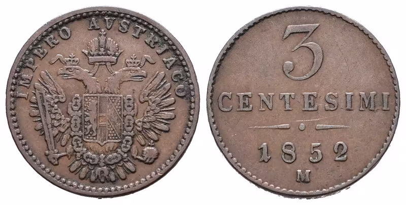 3 Centesimi 1852 M