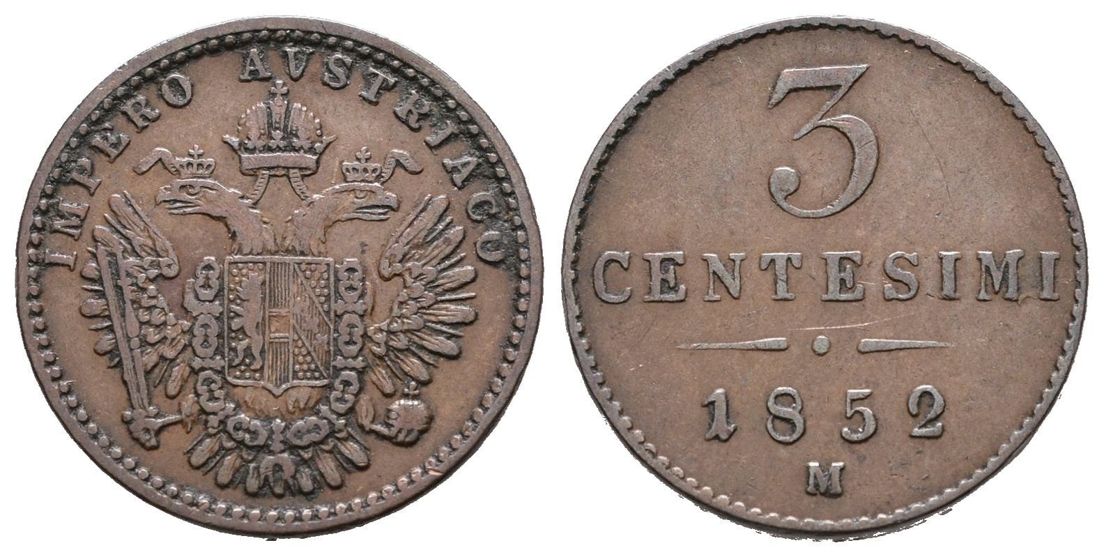 3 Centesimi 1852 M