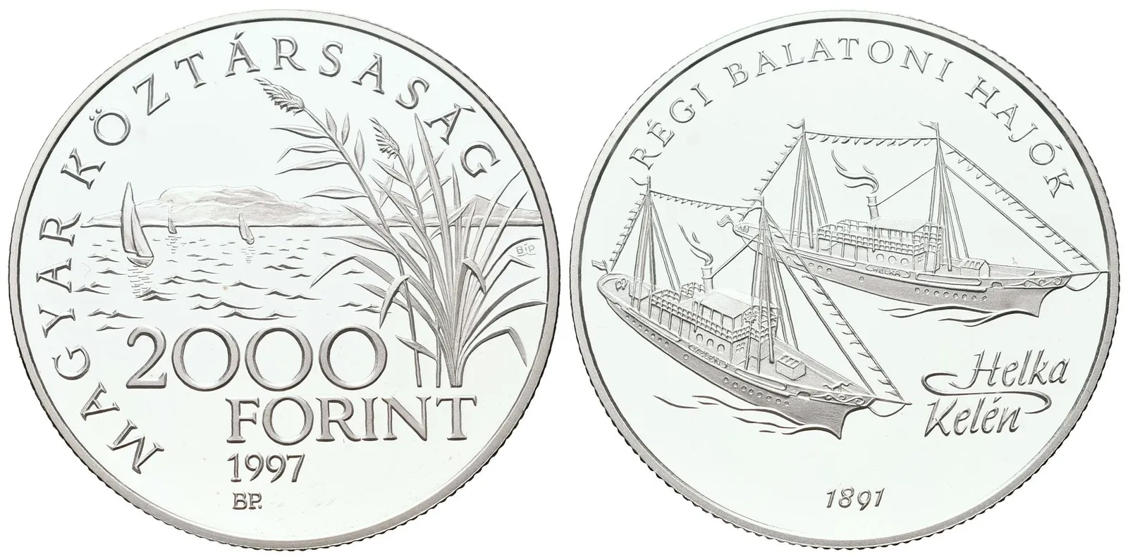 Maďarsko - 2000 forintů 1997, Staré balatonské lodě