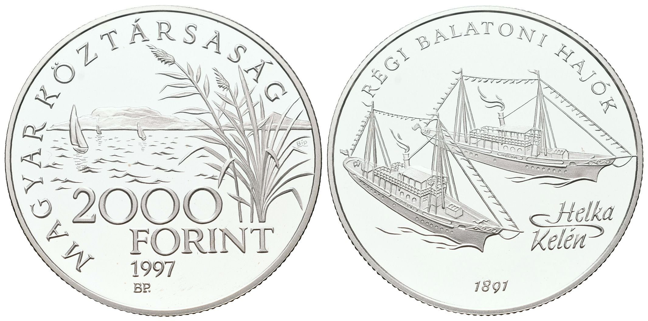 Maďarsko - 2000 forintů 1997, Staré balatonské lodě
