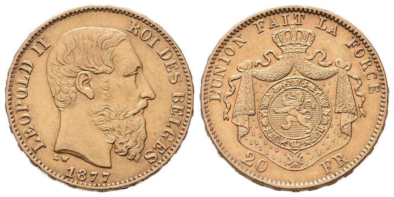 Belgie, 20 Frank 1877
