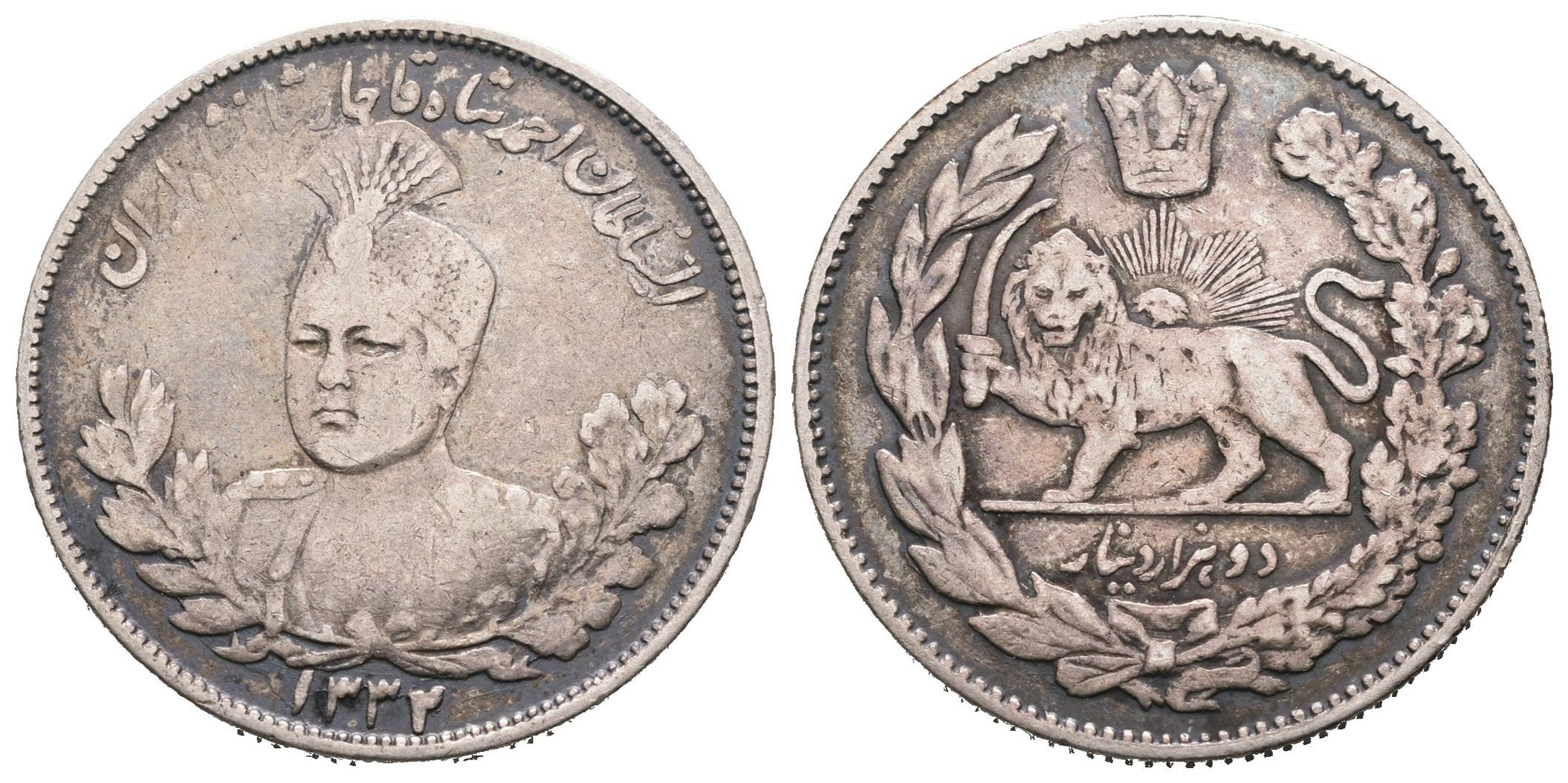Irán, 2000 Dinár AH 1332 (1913 AD)