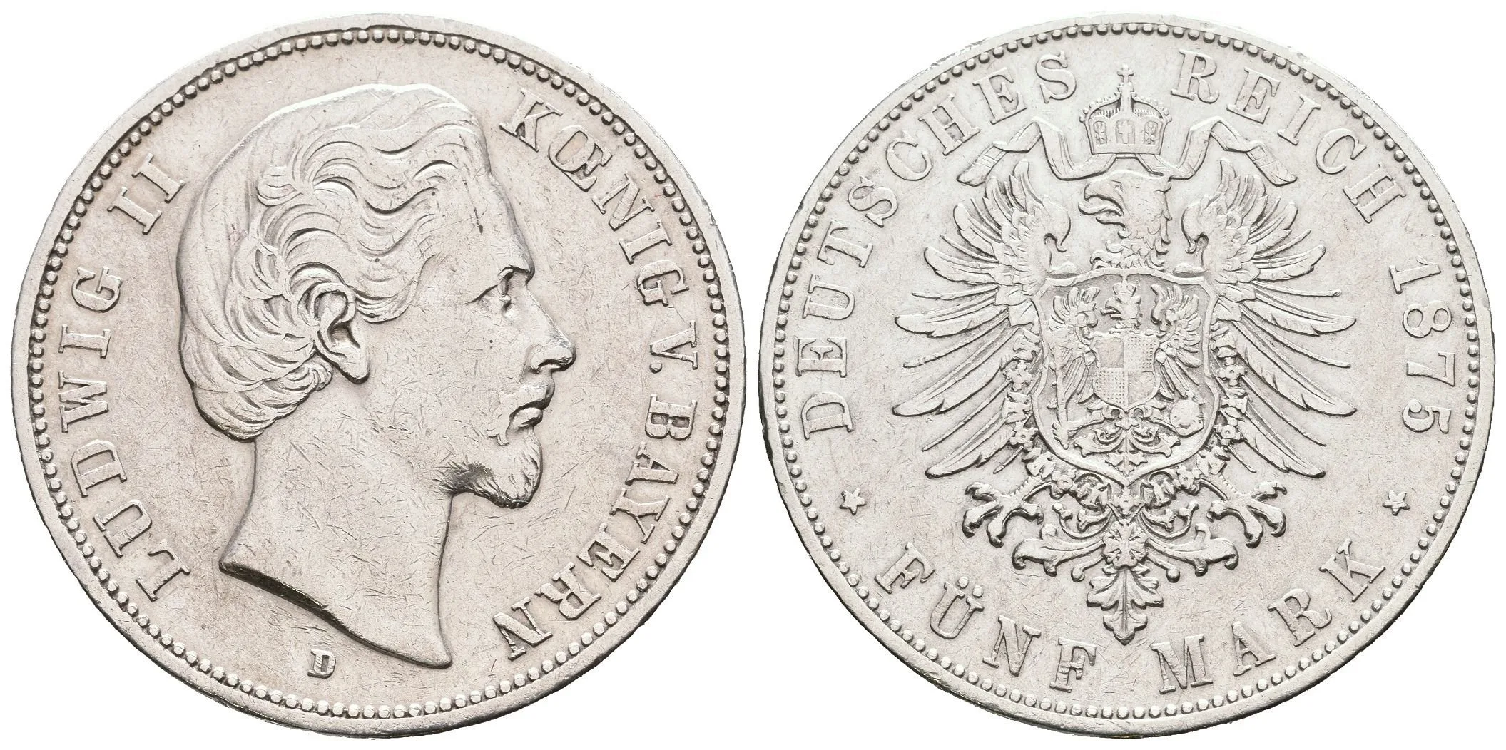 5 Marka 1875 D, J.42, patina, škr. a hranky — 1