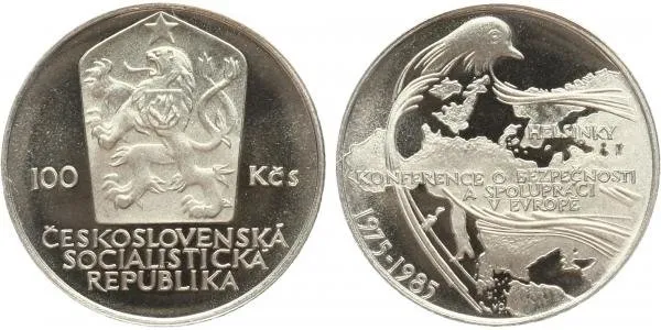 100 Kčs 1985 - Konference v Helsinkách, PROOF