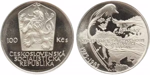 100 Kčs 1985 - Konference v Helsinkách, PROOF