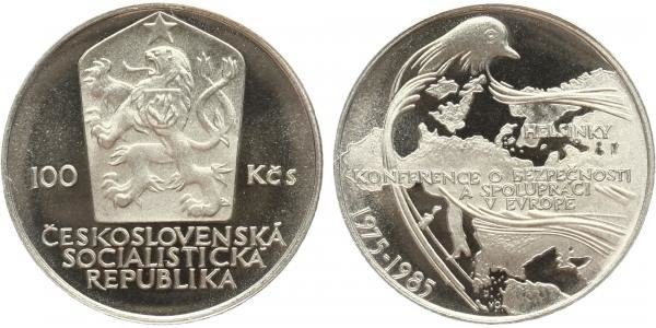 100 Kčs 1985 - Konference v Helsinkách, PROOF