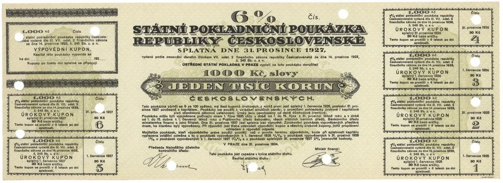 Státní pokladniční poukázky, 1919 - 1939 — 1