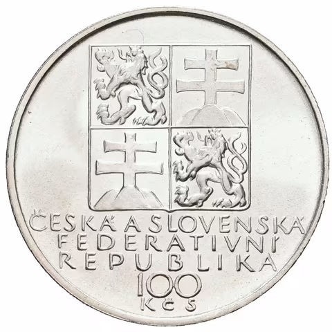 100 Kčs 1991 - Antonín Dvořák, ražební lesk
