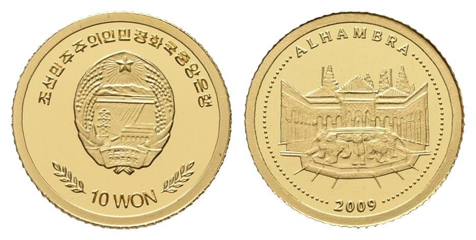 Severní Korea, 10 Won 2009 - Alhambra
