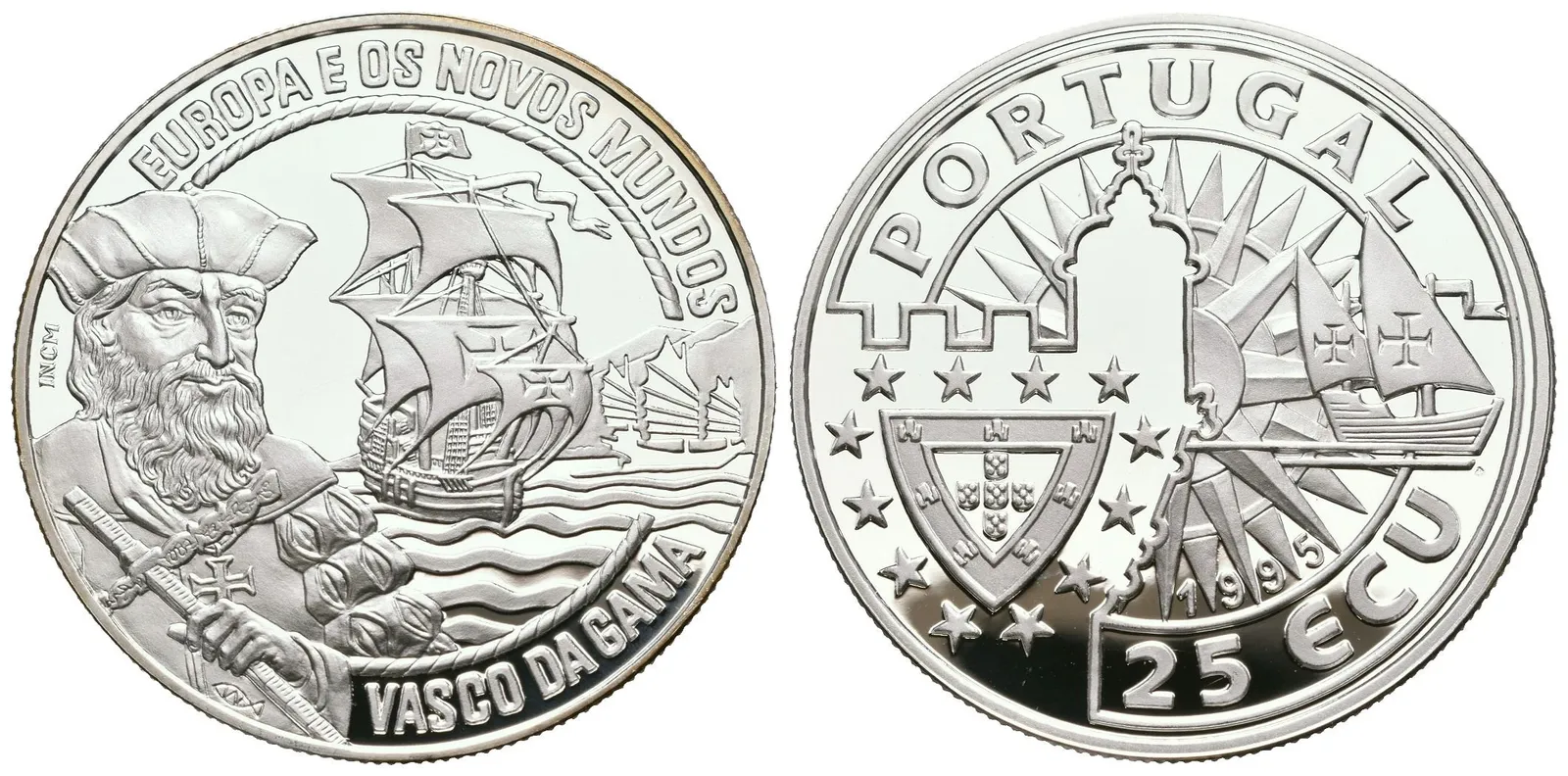 Portugalsko, 25 Ecu 1995 - Vasco da Gama