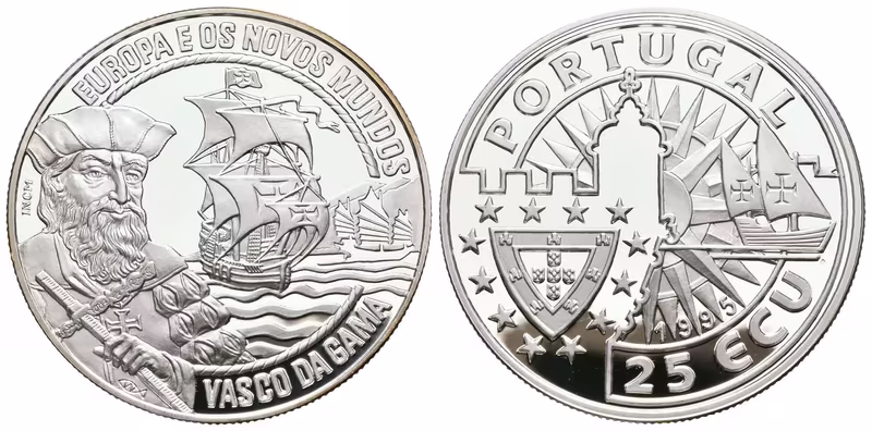 Portugalsko, 25 Ecu 1995 - Vasco da Gama