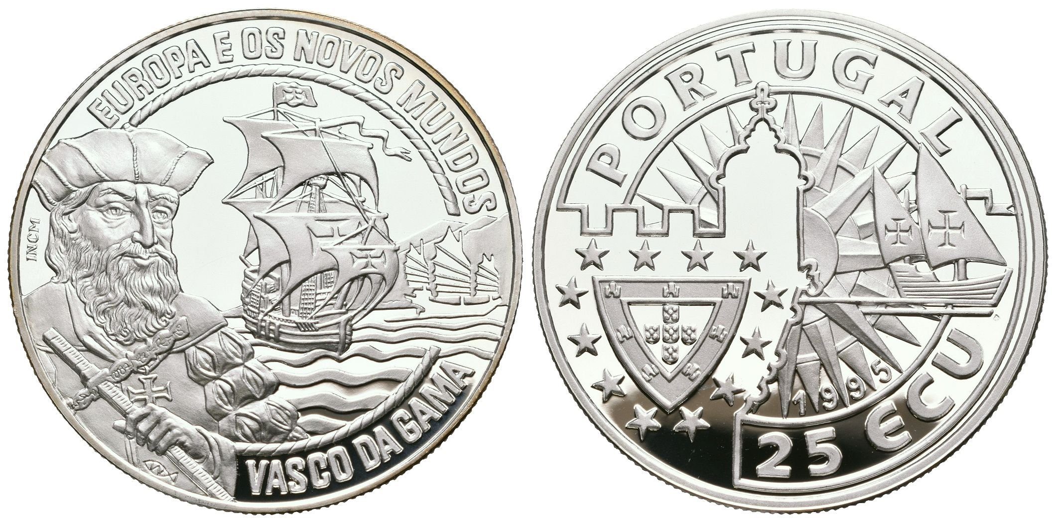Portugalsko, 25 Ecu 1995 - Vasco da Gama
