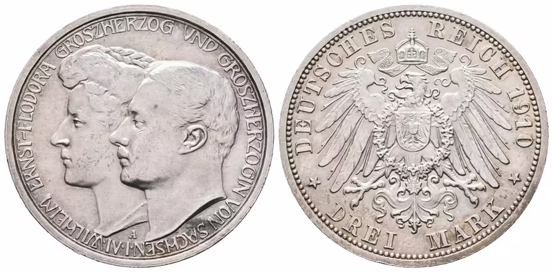 Sasko - Výmar, 3 Marka 1910 - Pamětní