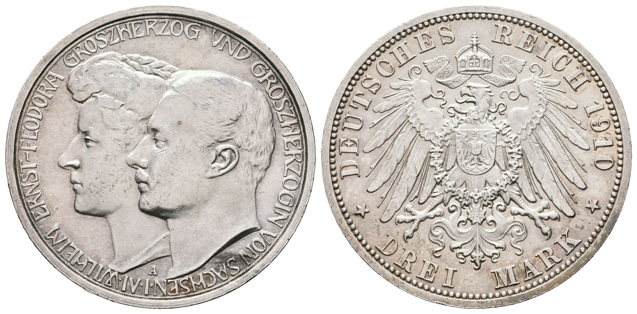Sasko - Výmar, 3 Marka 1910 - Pamětní