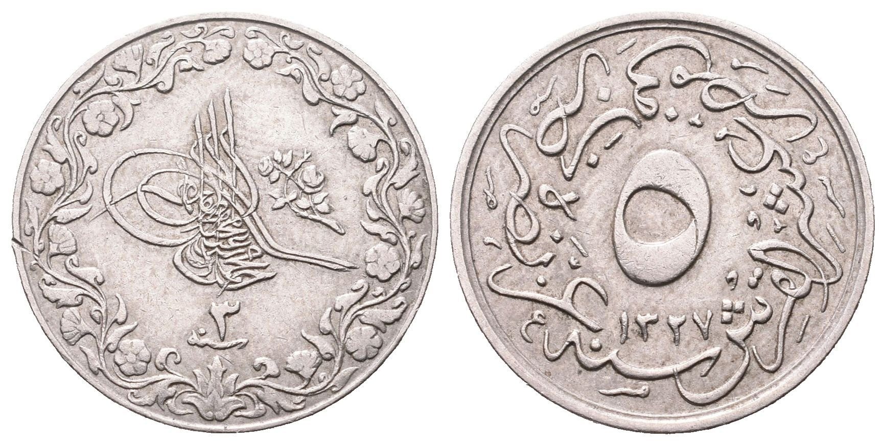 Egypt, 5/10 Qirsh AH 1327 (1911)