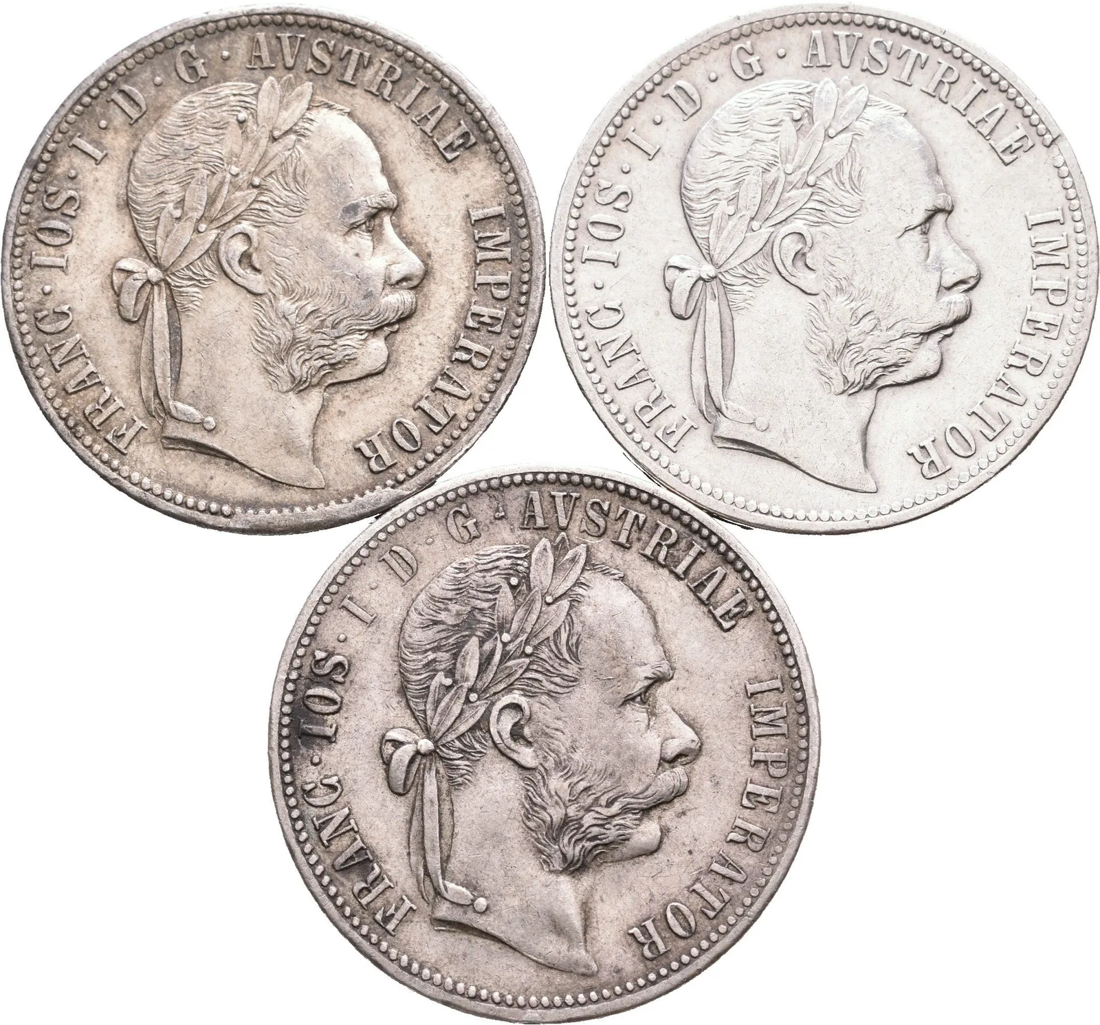 Zlatník 1877, 1878, 1879, patina, rysky_3 ks — 1