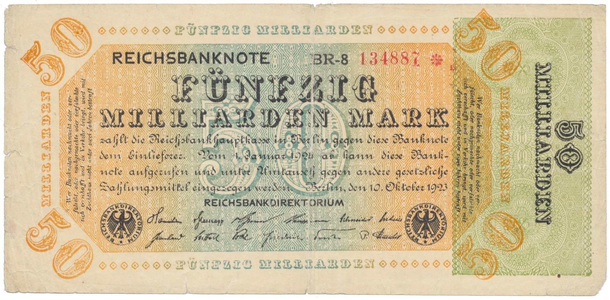 Německo, 50 Milliarden Mark 1923, Ro.117b