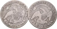 1/2 Dollar 1823, KM.37, var. Patched 3 + 1/2 Dollar 1825, — 2