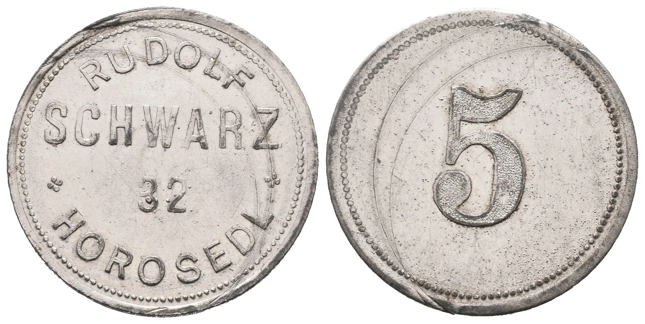 Hořesedly / Horosedl - Adolf Schwarz, známka s hodnotou "5". Pocín. Zn 25 — 1