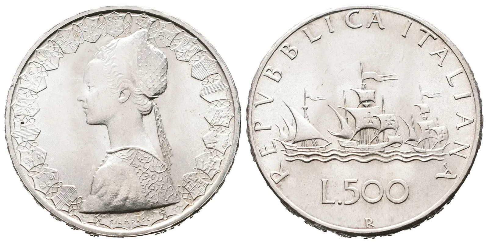 Itálie, 500 Lira 1967