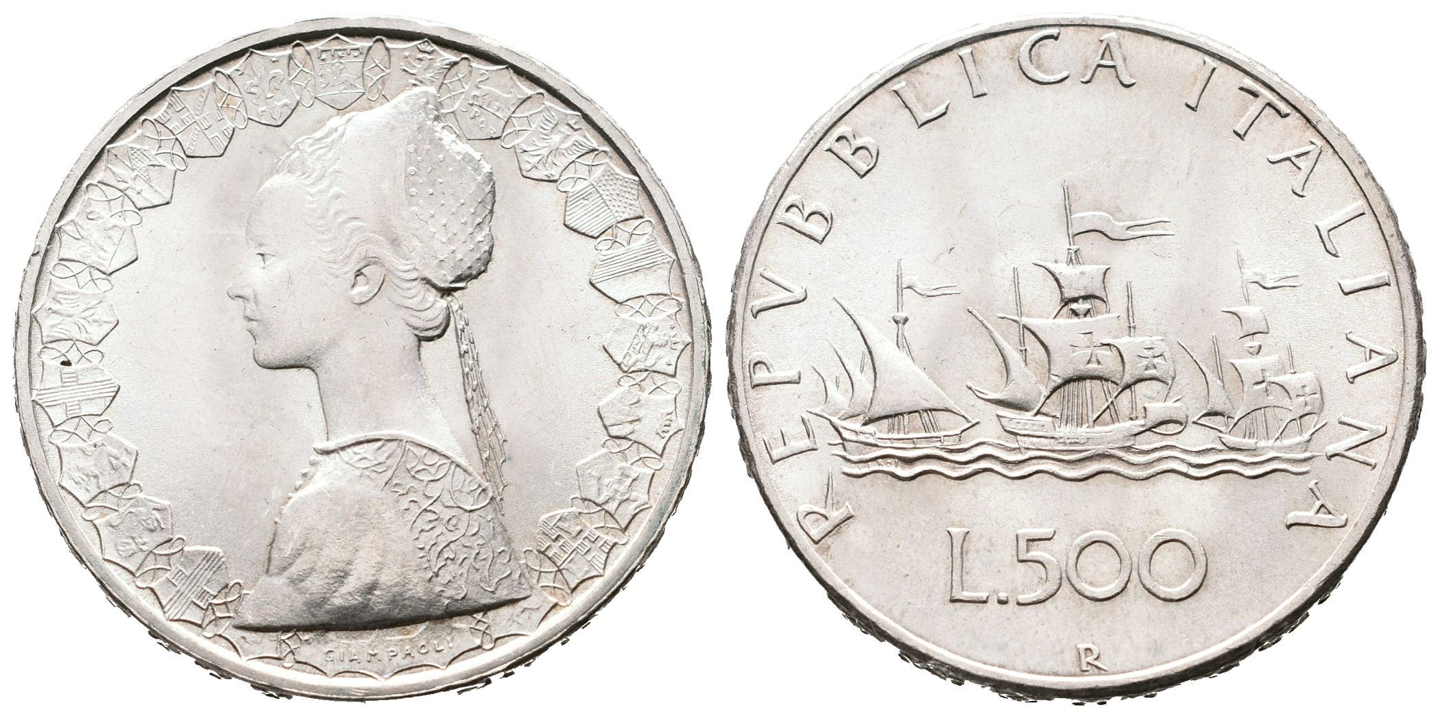 Itálie, 500 Lira 1967