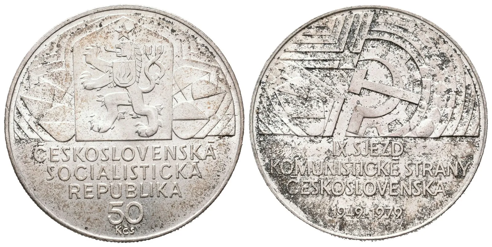 50 Kčs 1979 - IX. sjezd KSČ, ražební lesk — 1
