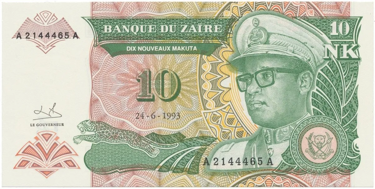 Zaire, 10 Nouveaux Makuta 1993, P.49