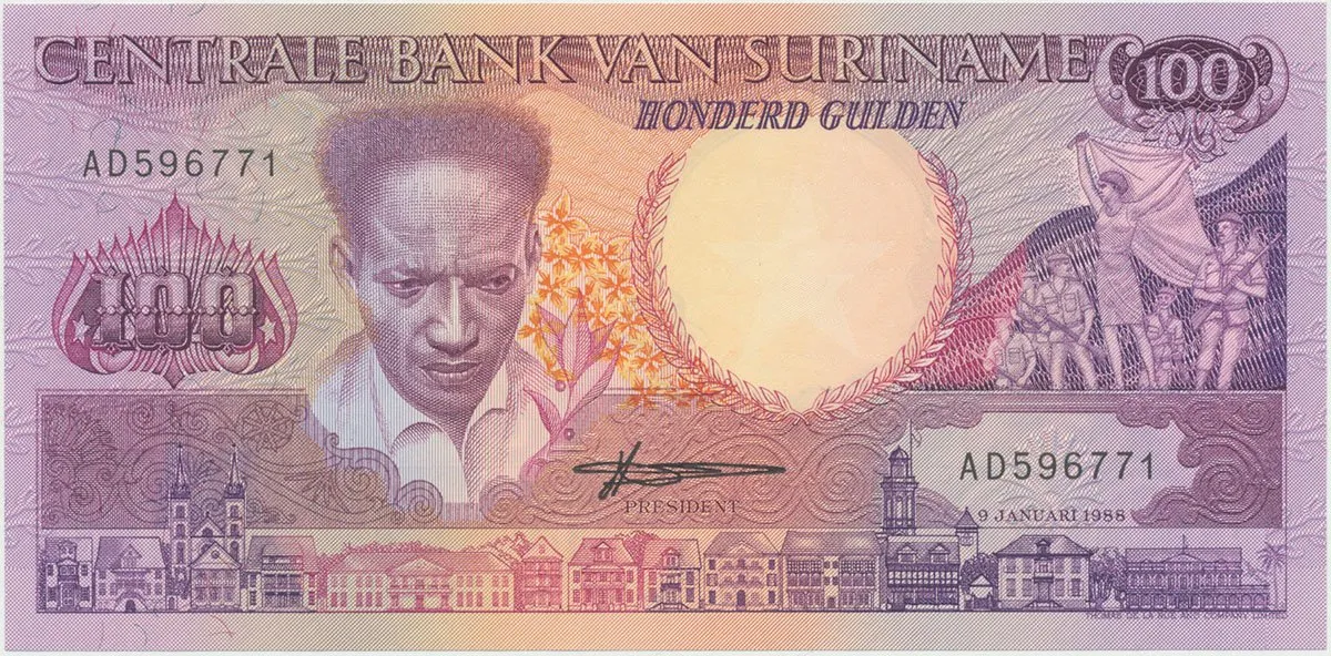 Surinam, 100 Gulden 1988, P.133b