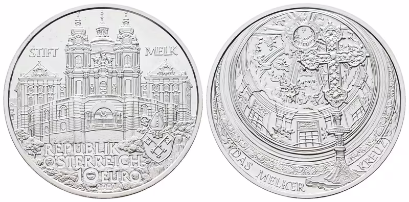 Rakousko, 10 Euro 2007 - Klášter Melk