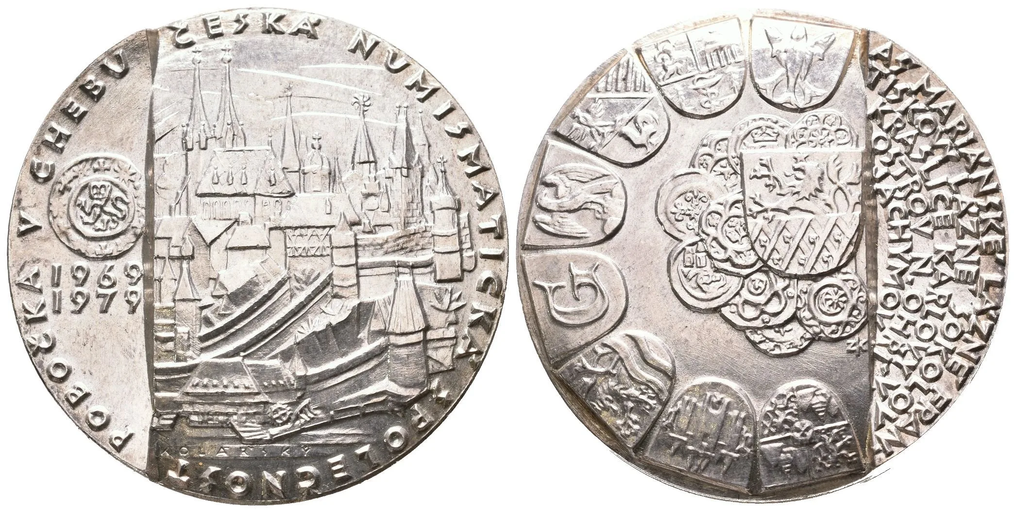 AR Medaile 1979 (Kolářský) - 10. výročí pobočky ČNS v Chebu. Pohled na město, — 1