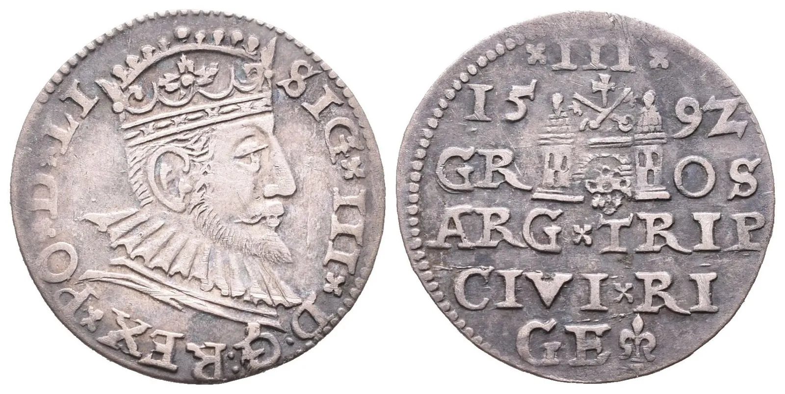 Polsko, III Groš 1592, Riga