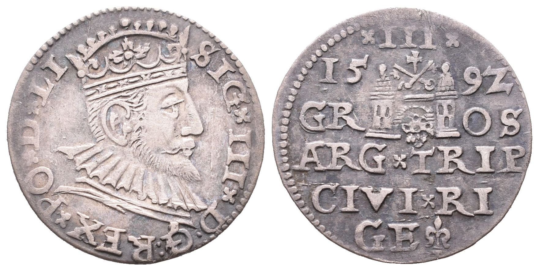 Polsko, III Groš 1592, Riga
