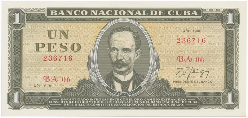 Kuba, 1 Peso 1988, P.102d