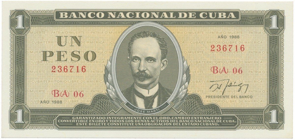 Kuba, 1 Peso 1988, P.102d